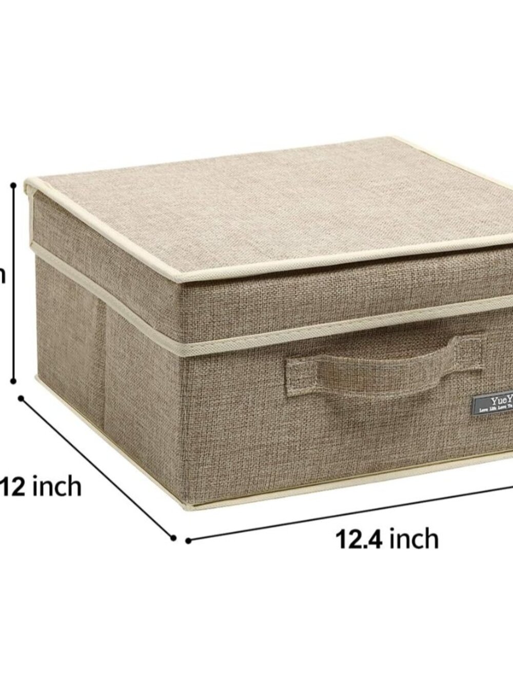Linen Foldable Storage Box Set - Stylish 4-Pack with Lids, 12.4in x 12in x 6.7in - Picture 3 of 7